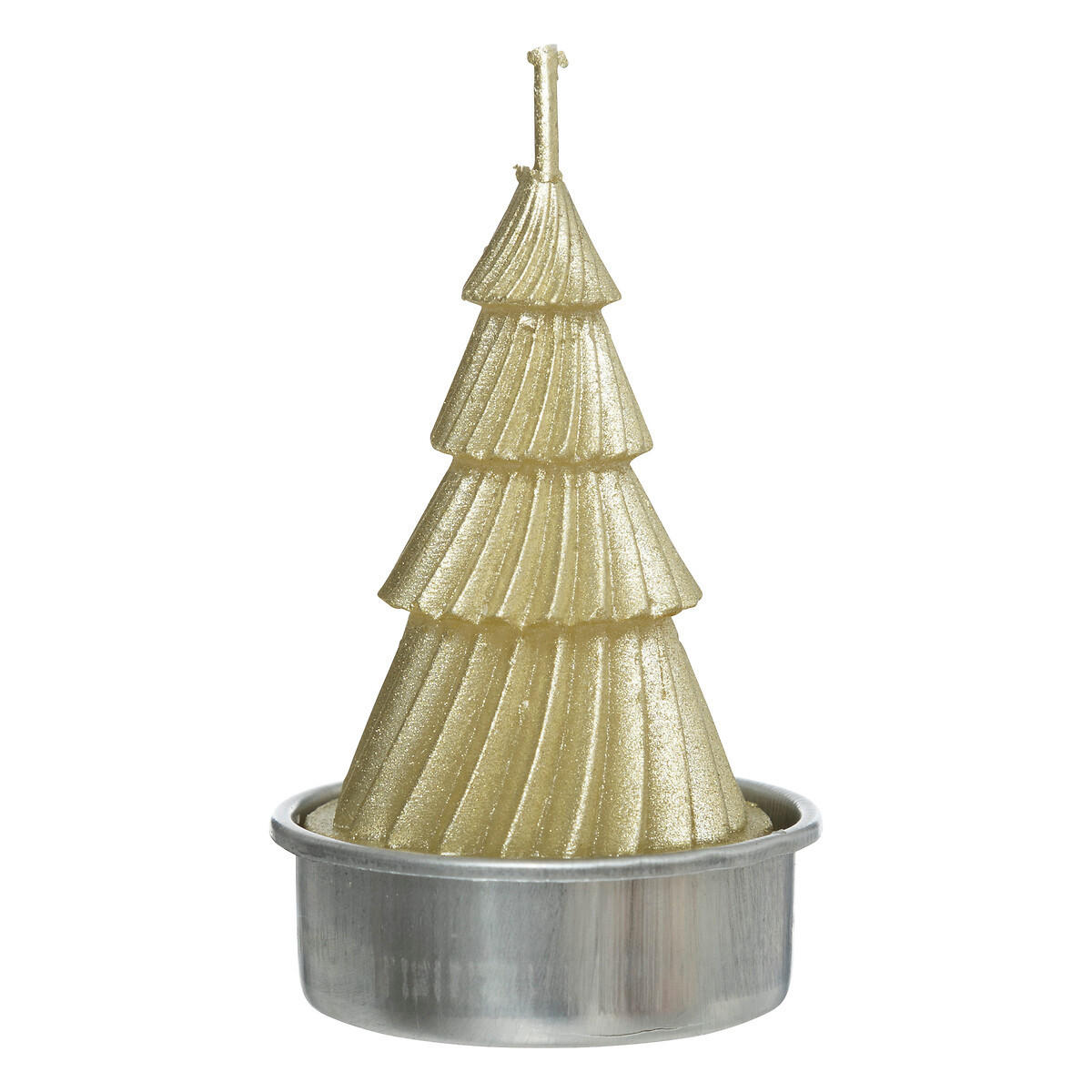 TEELICHTKERZEN Weihnachtsbaum 4er-Set - Goldfarben, Paraffin (3.7/6.7/3.7cm) - Atmosphera Createur d´interieur