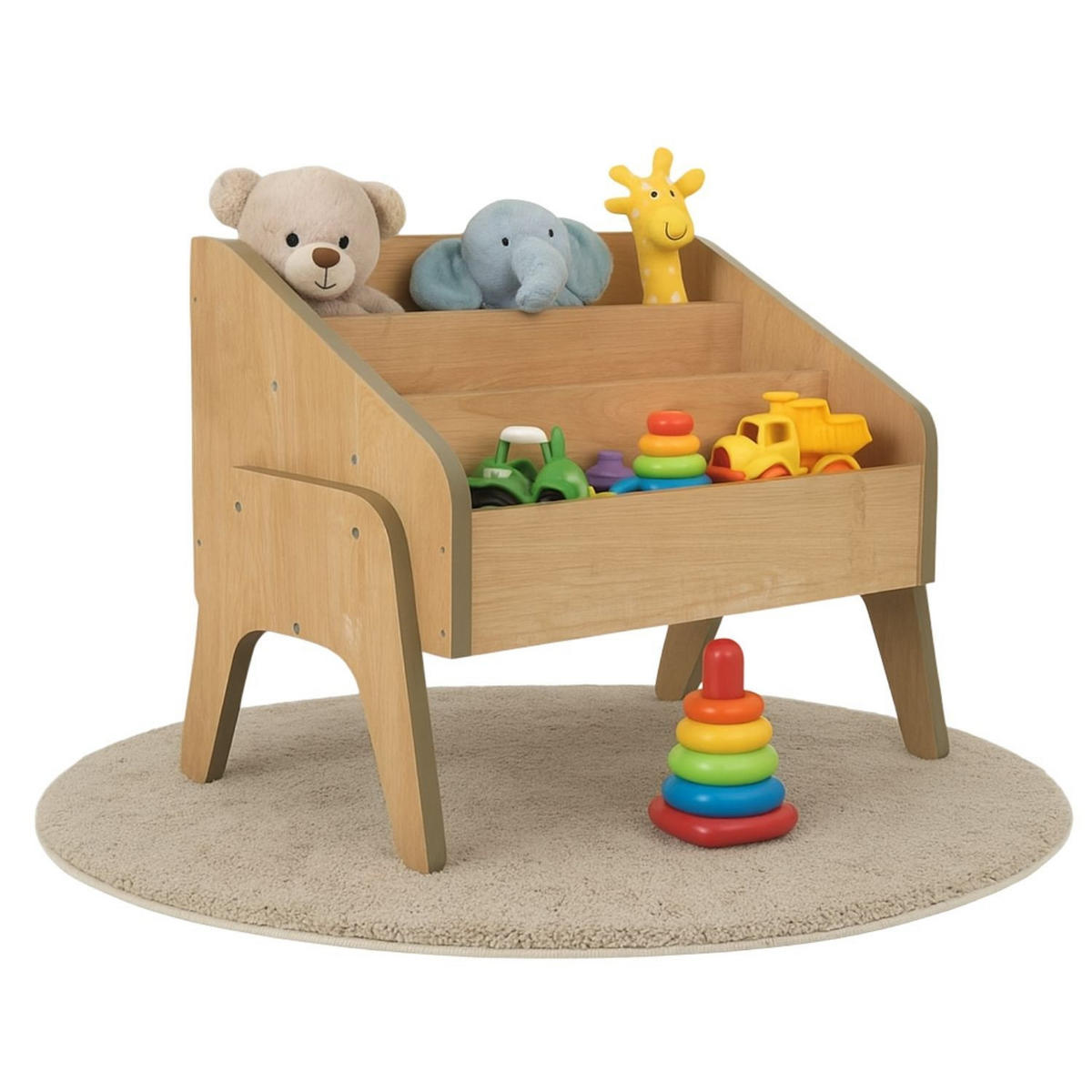 BÜCHERBOX MILL Holz - Naturfarben, Holzwerkstoff (35/45/55cm) - Mein-Regal