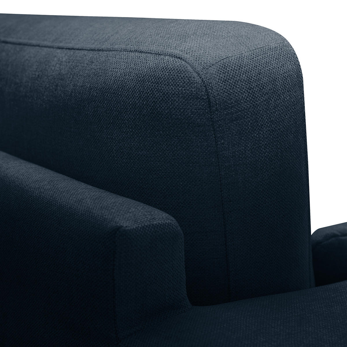 ECKSOFA mit Longchair - Eichefarben/Dunkelblau, Eichenholz/Textil (281/153cm) - home24