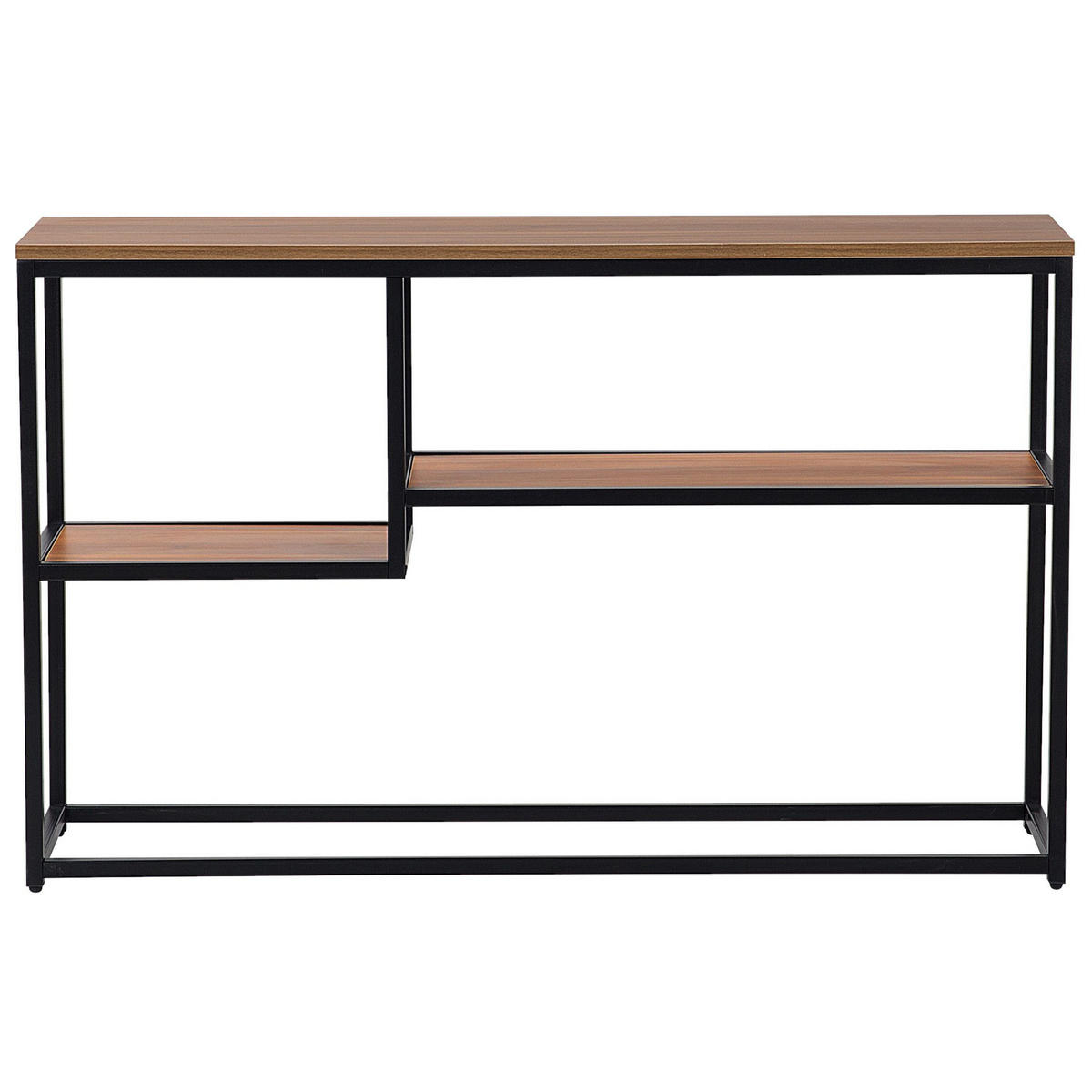 KONSOLENTISCH dunkler Holzfarbton/schwarz 30/120 cm rechteckig Belmont - Dunkelbraun/Schwarz, Holzwerkstoff (30/120/76cm) - Beliani