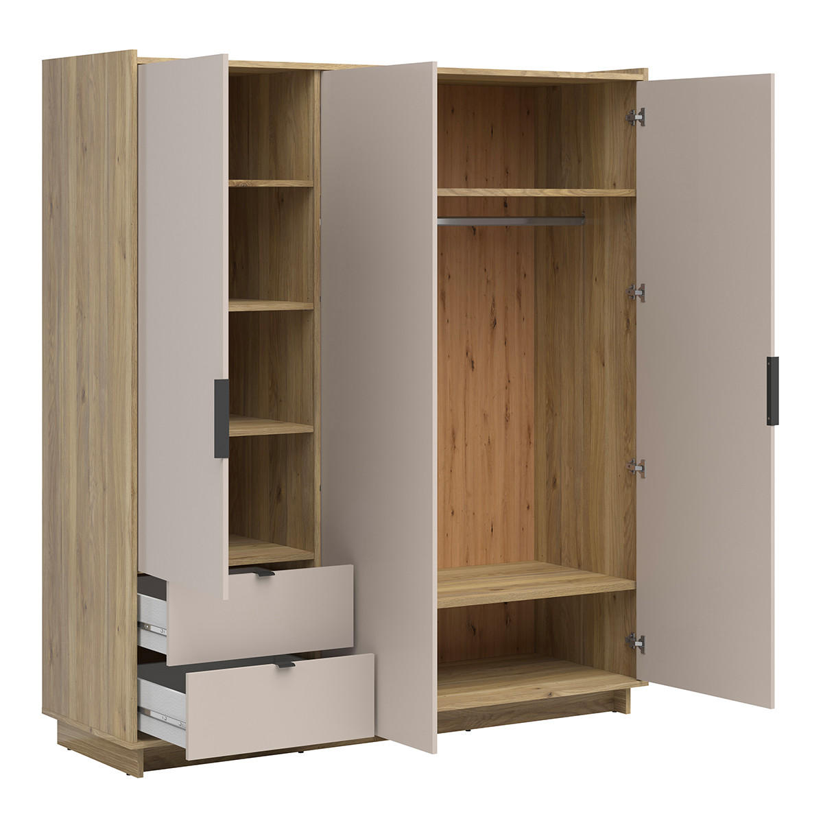 SKŘÍŇ 3DVEŘOVÁ Donna Kašmír - béžová, kompozitní dřevo (180/200/60cm) - Petits-meubles