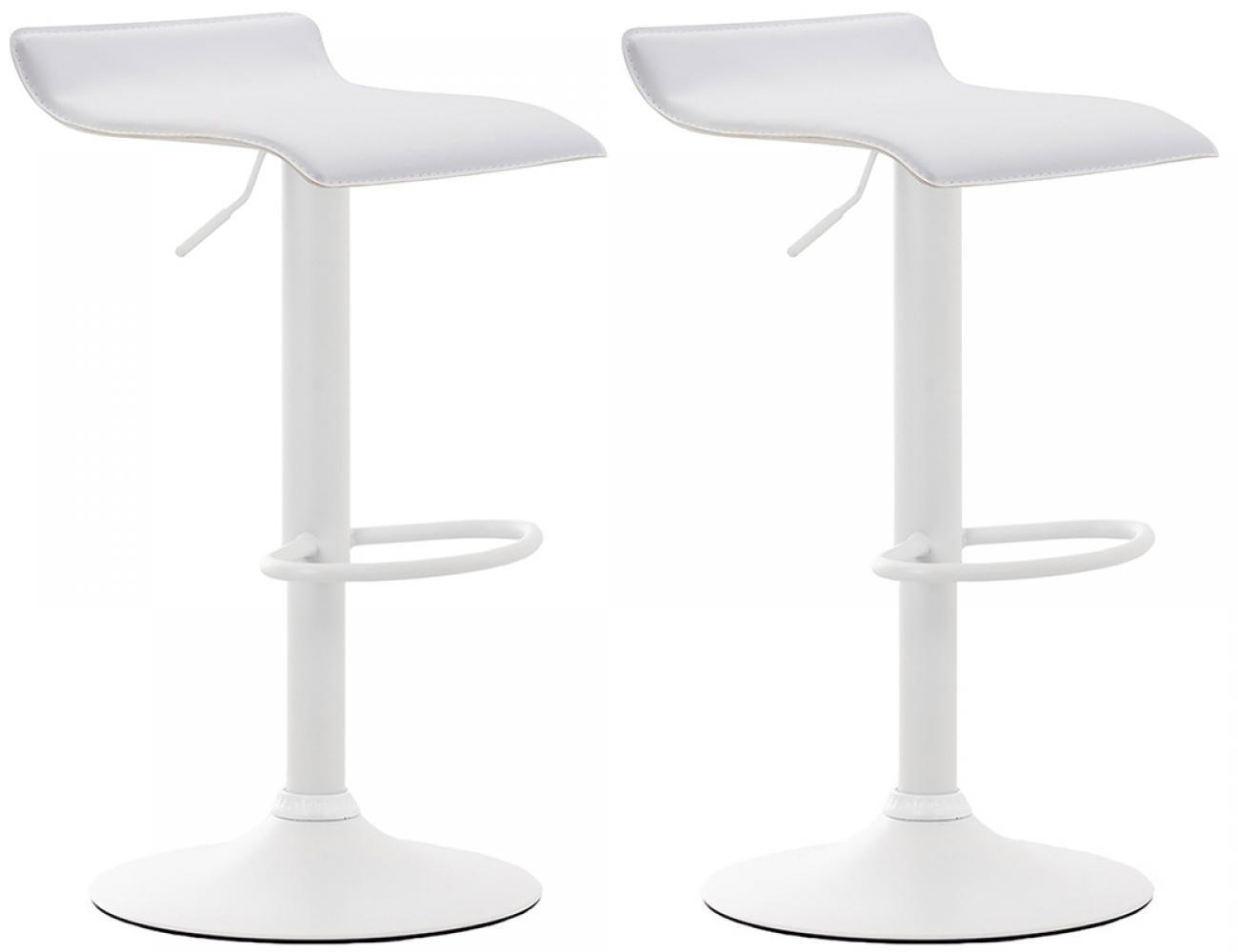 BARHOCKER 2er Set Lederlook weiß - Walnussfarben/Weiß, Textil/Metall (36/63/39cm) - CLP