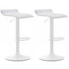 BARHOCKER 2er Set Lederlook weiß - Walnussfarben/Weiß, Textil/Metall (36/63/39cm) - CLP