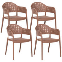 STUHL 4er-Set Braun Narino - Braun, Kunststoff (55/78/50cm) - Beliani
