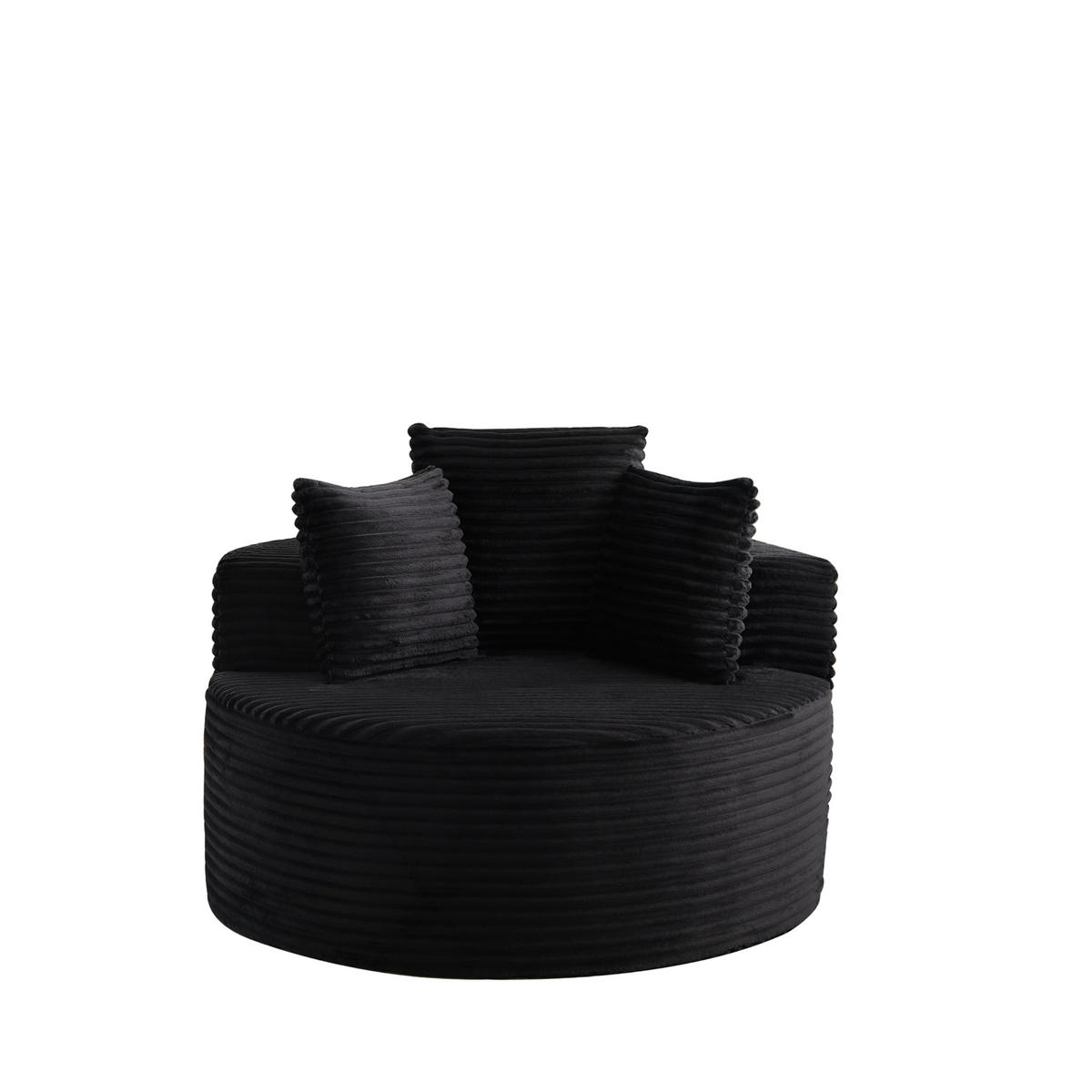 SESSEL DE-34516 minimalistisch mit 3 Kissen Schwarz - Schwarz, Textil (110/82/110cm) - ComfortXL