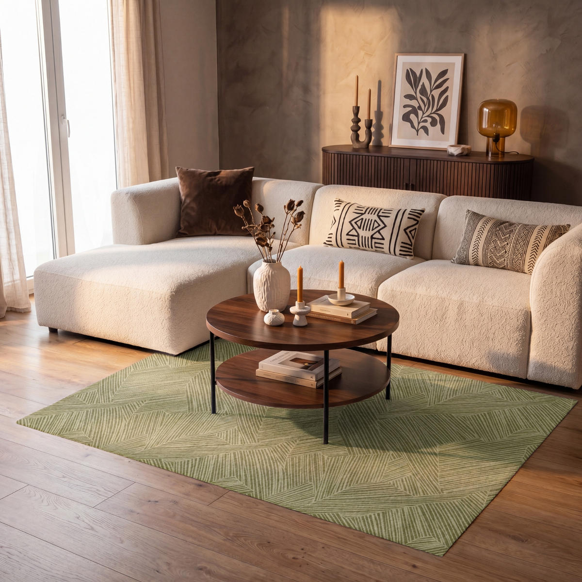 KOBERCE - Abstraktné - Moderné - Zelené - 150x90 cm - olivovozelená, textil/plast (150/0.4cm) - OnlyWow
