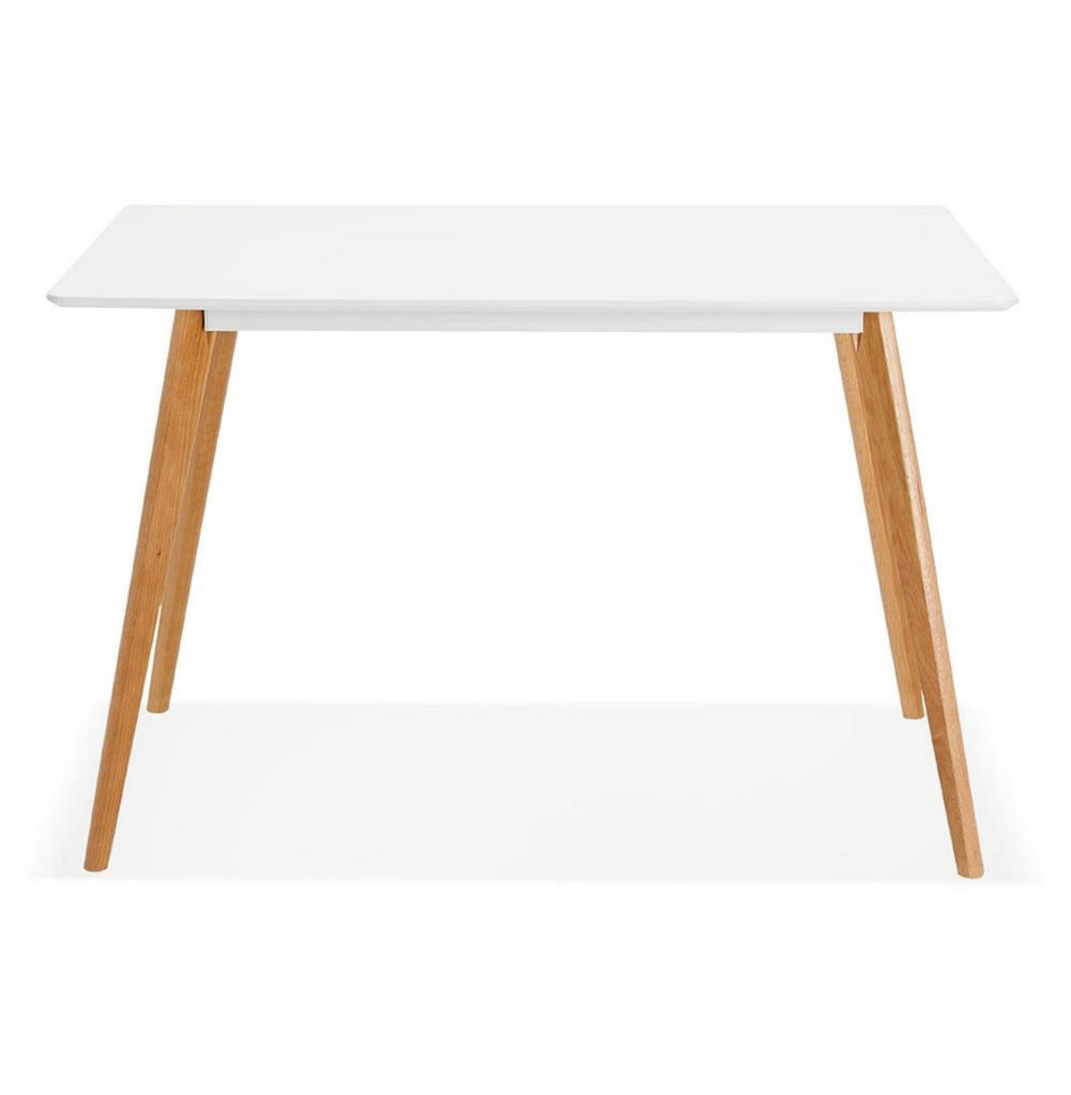 ESSTISCH Massivholz Rechteckig Skandi-Stil ZELAX, Weiß-Beige 120x80x77 cm - Beige/Weiß, Eichenholz/Holz (80/120/77cm) - KADIMA DESIGN