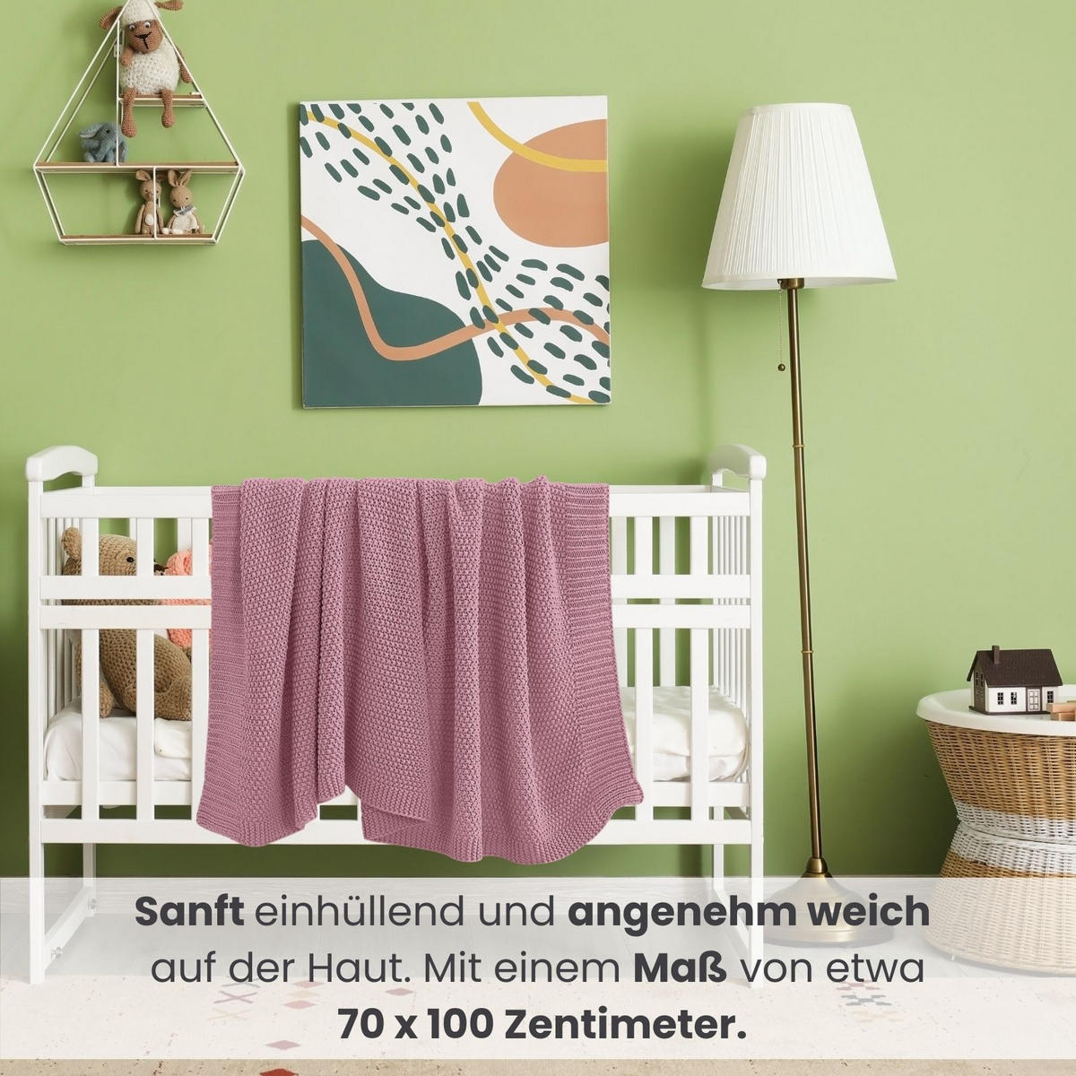 SCHMUSEDECKE 2er Set Strick rosa 70/100 cm - Pink, Textil (70/100cm) - wometo