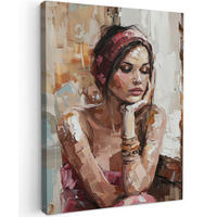 LEINWANDBILD Frau - Lackierung - Porträt - Modern 30x40 cm - Altrosa, Textil (30/40cm) - MuchoWow