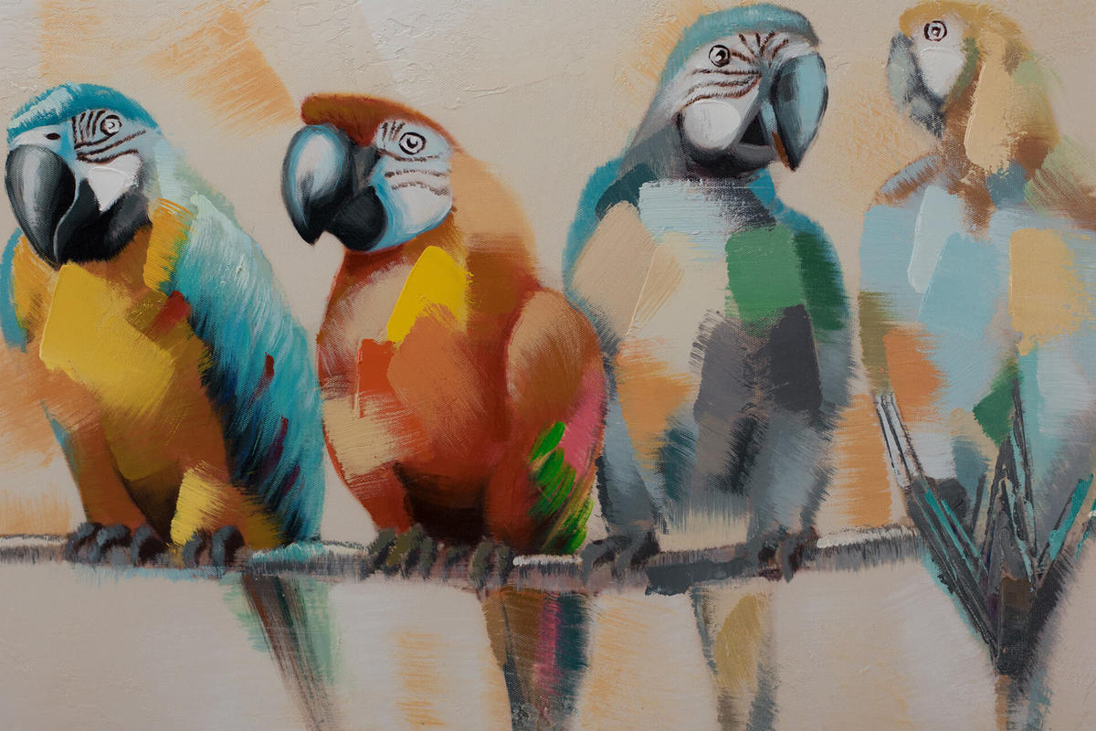 ACRYLBILD HANDGEMALT 120/90 cm - Blau/Beige, Holz/Textil (120/90cm) - KUNSTLOFT