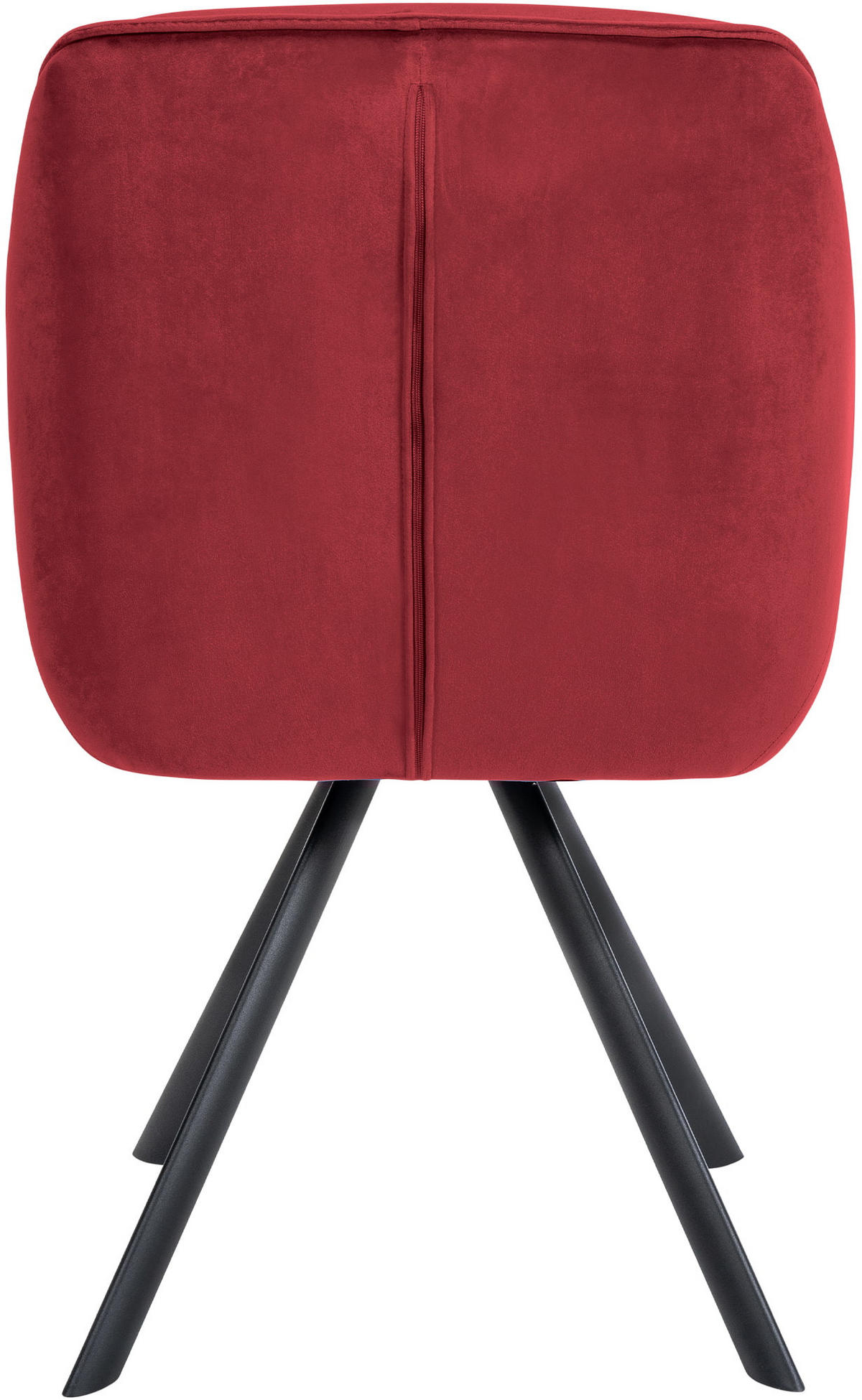 ARMLEHNENSTUHL Samt bordeauxrot - Bordeaux/Schwarz, Textil/Metall (57/90/63cm) - CLP