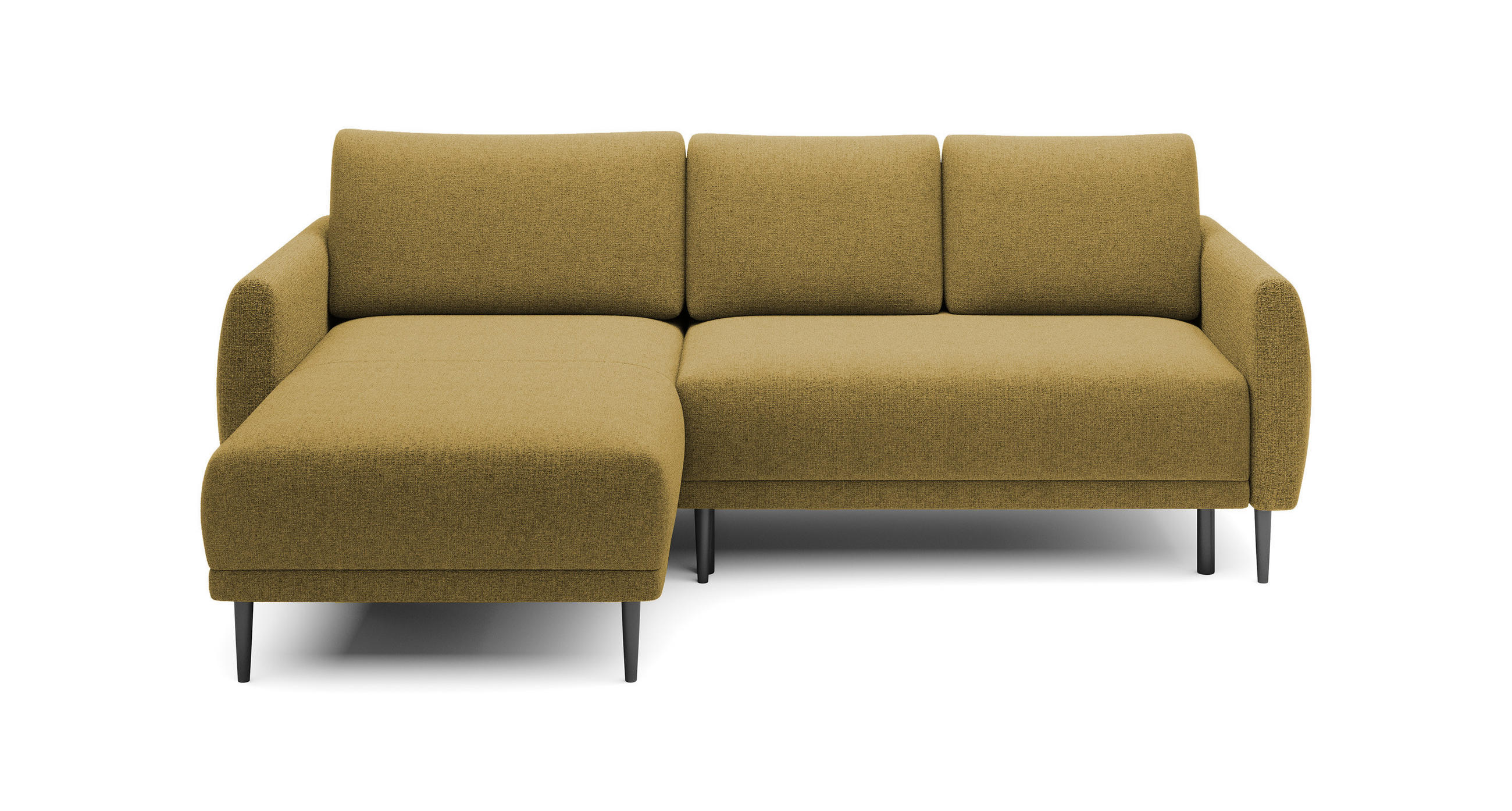 ECKSOFA BONO Stilvolles Sofa mit Schlaffunktion, Robuste Holzfüße, Elegante Armlehnen, Tiefe Sitzfläche 226x164x88cm, Linke, Platin - Platinfarben, Holz/Textil (164/226cm) - DomoHome