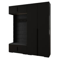 GARDEROBEN-SET 236,7/200/47 - Schwarz, Holz/Metall (200/236.7/47cm) - Abiks Möbel