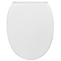 WC-SITZ mit Absenkautomatik & Top Fix Glitzer Weiß - Weiß, Holzwerkstoff (37.7/5.5/48cm) - Sanilo