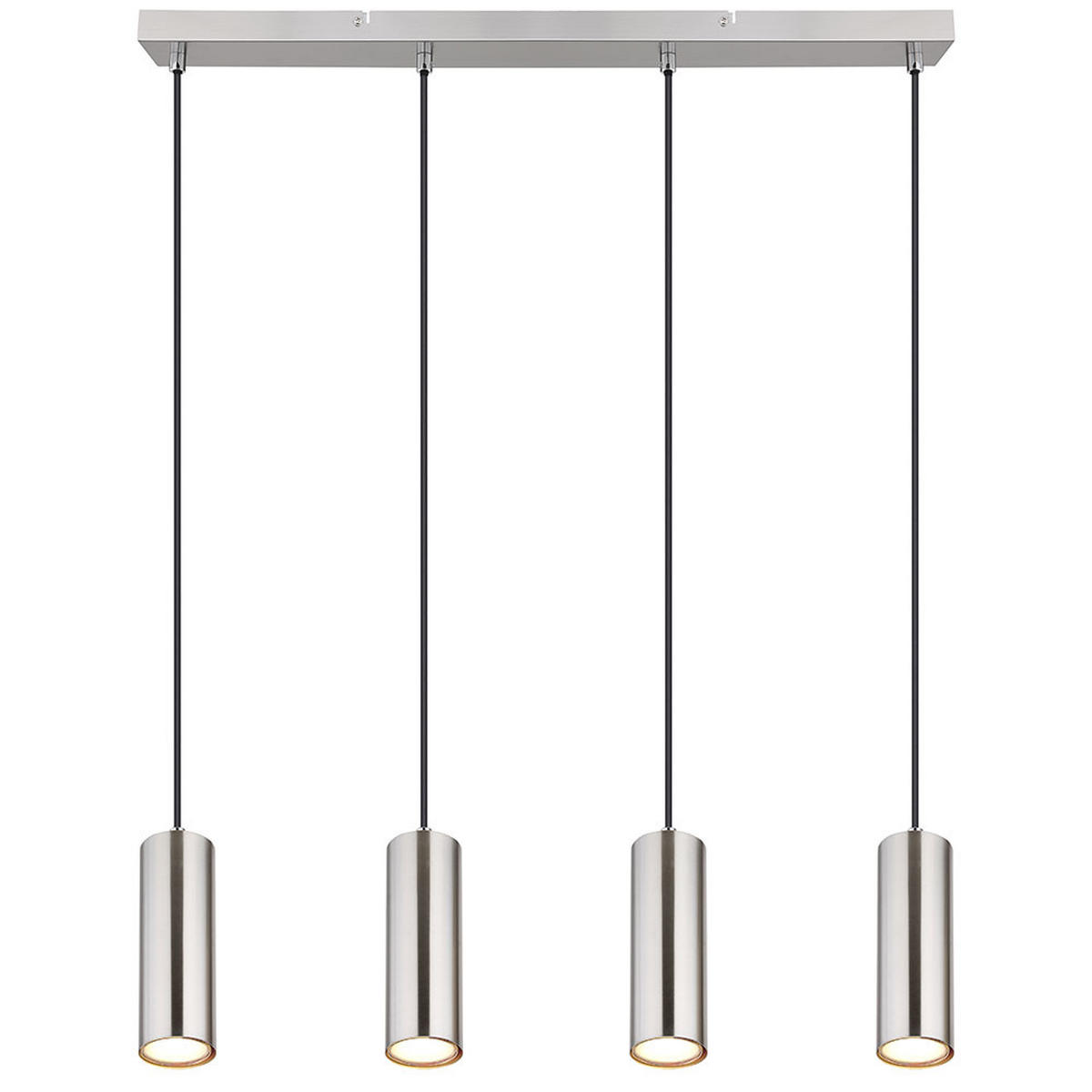 LED HÄNGELEUCHTE Metall Silber 4-flammig - Silberfarben, Metall (65/6/120cm)