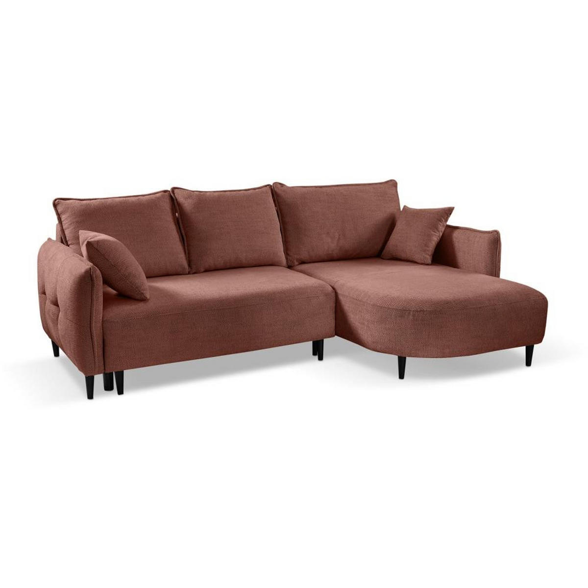 ECKSCHLAFSOFA Sycylia rechts rot - Rot/Schwarz, Textil (244/165cm) - Beautysofa