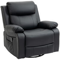 RELAXSESSEL, Kunstleder, Schwarz - Schwarz, Kunststoff/Metall (90/101/93cm) - HOMCOM