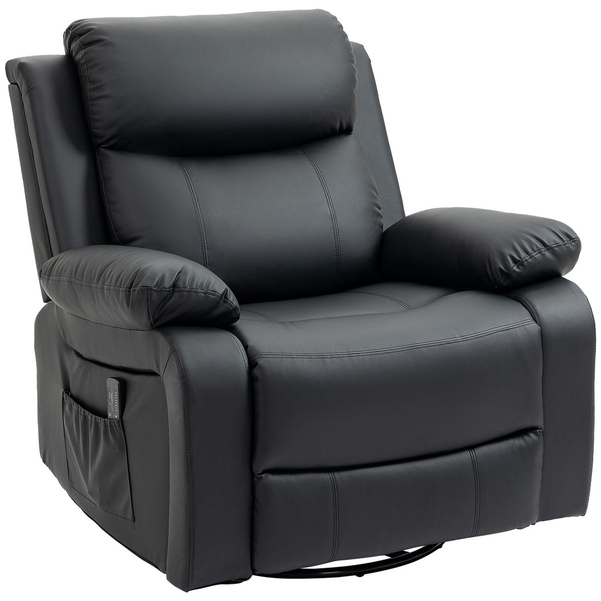RELAXSESSEL, Kunstleder, Schwarz - Schwarz, Kunststoff/Metall (90/101/93cm) - HOMCOM