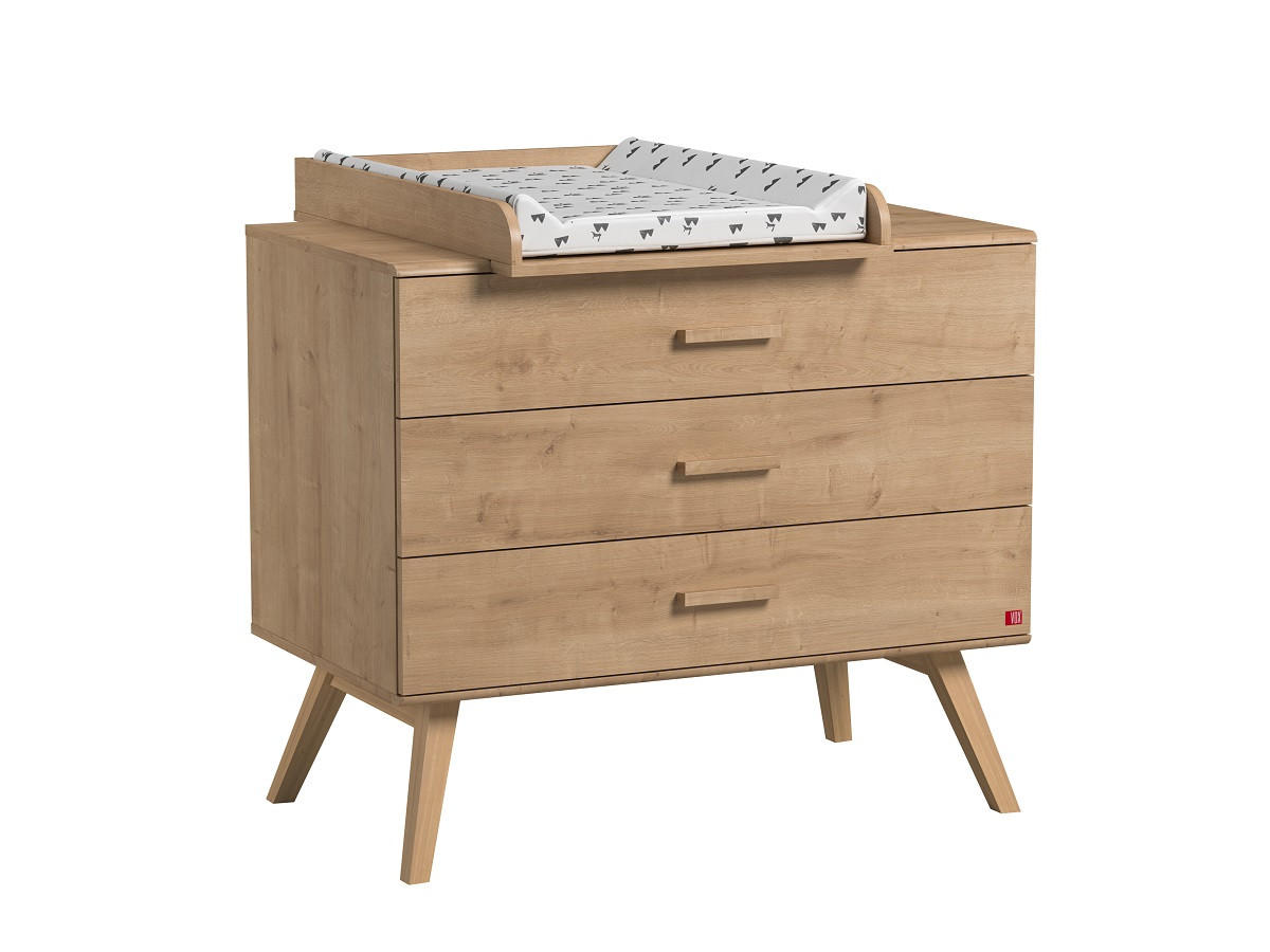 BABYZIMMER Set Nicole 4-teilig - Eiche - Eichefarben, Holzwerkstoff (100/208/58cm) - QMM TraumMöbel