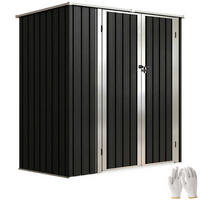 GARTENHAUS aus Metall, Türen mit Riegeln und Griffen, 1,37 m² ,163 x 89 x 163 cm,grau - Dunkelgrau, Holz (89/163/163cm) - Vallsero