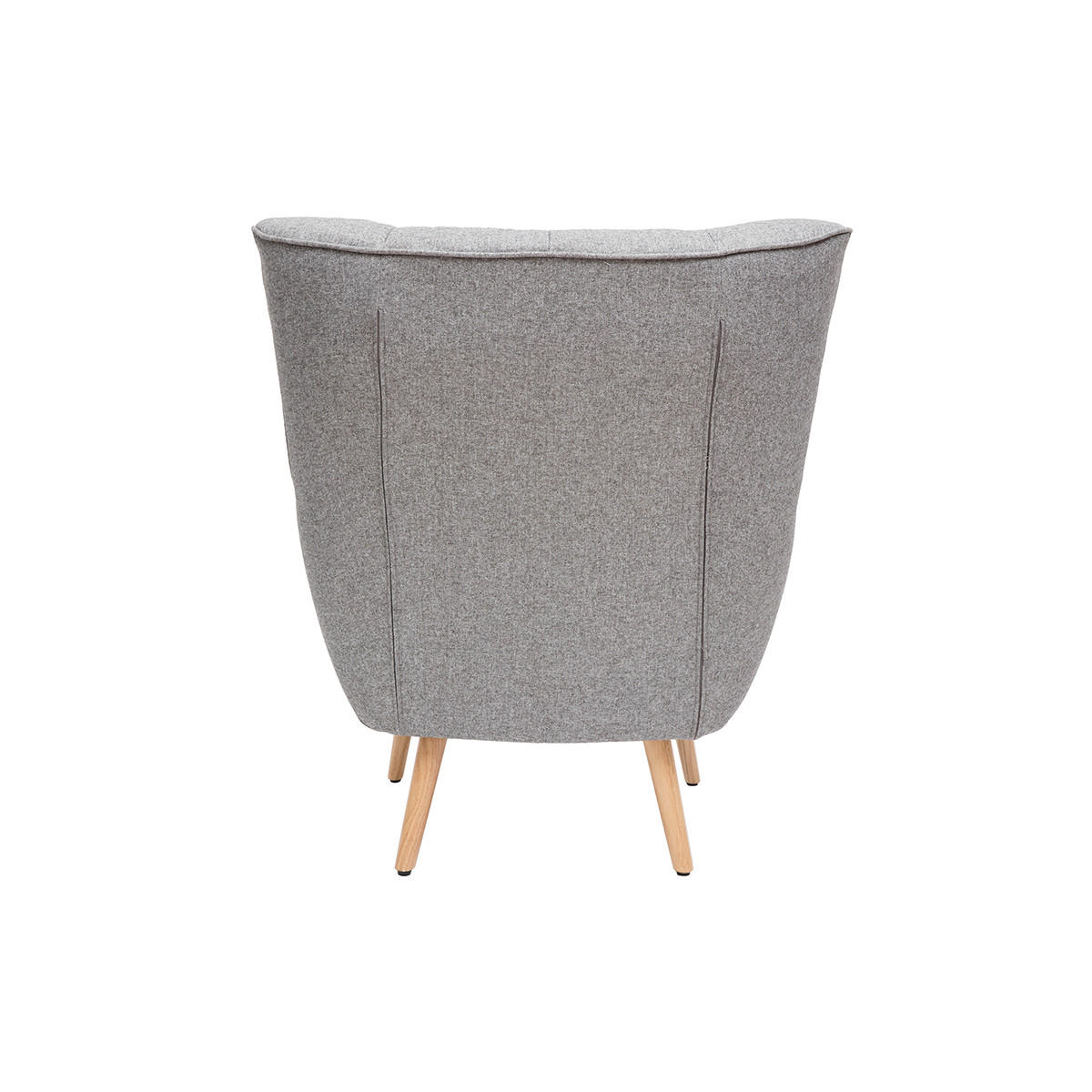 SESSEL Skandinavisch Hellgrauer Stoff Holz AVERY - Hellgrau, Textil (86/95/84cm) - Miliboo