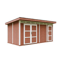 HOLZ-GARTHENHAUS Basis LP SmartSide 8.52 + 2.95 m² mit B530xL279xH237 cm - M905C - REDWOOD RED - Dunkelrot, Holz (530/237/279cm) - Timbela