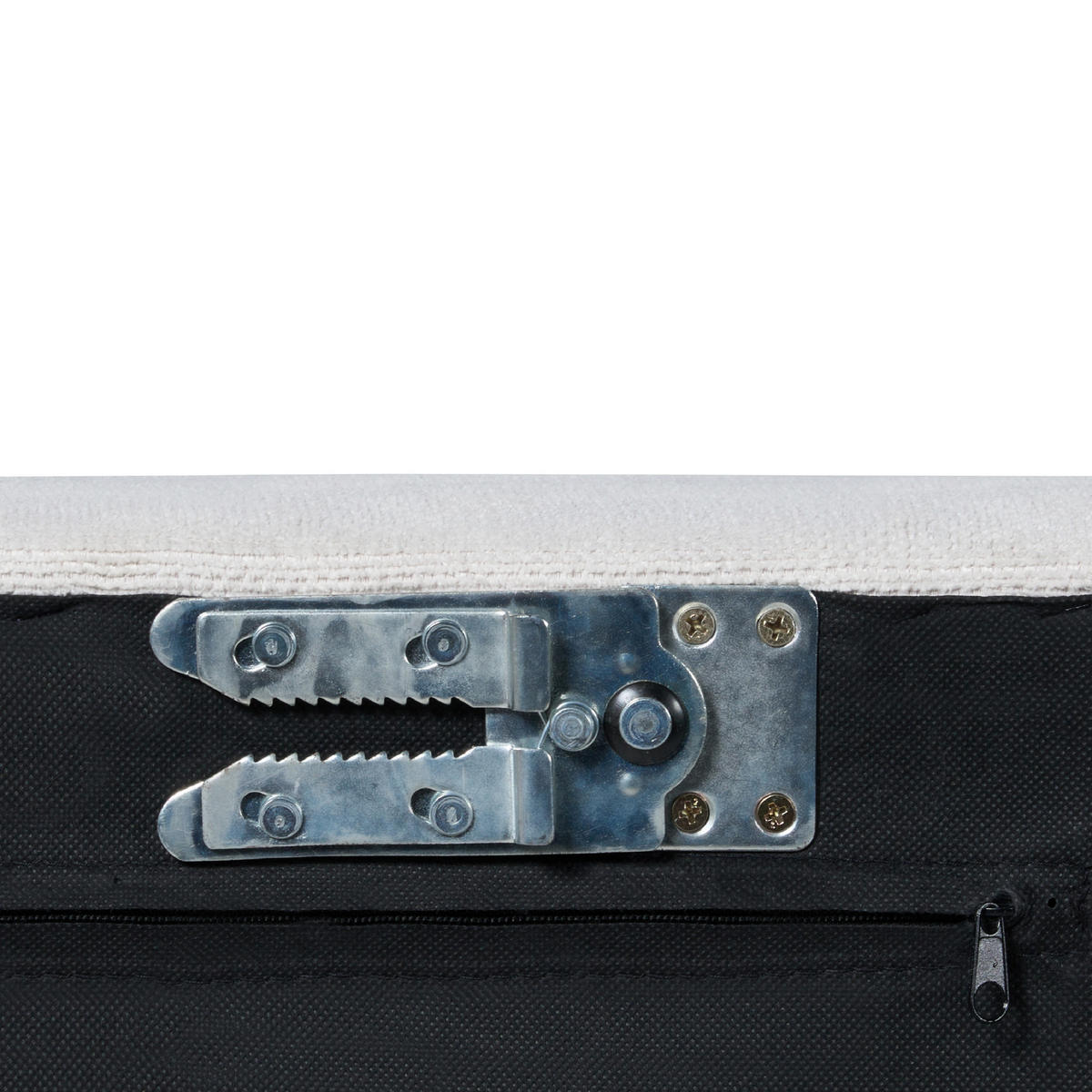 3-SITZER-ECKSOFA hellgrau rechtsseitig Egeris - Schwarz/Grau, Textil (291/151cm) - Beliani