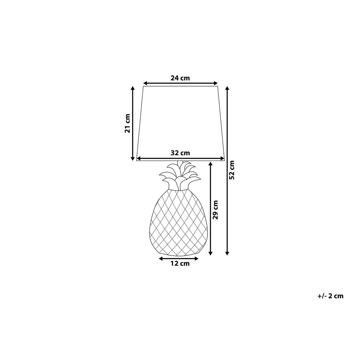 TISCHLAMPE Pineapple 32/32/52 cm - Silberfarben, Keramik (32/32/52cm) - Beliani
