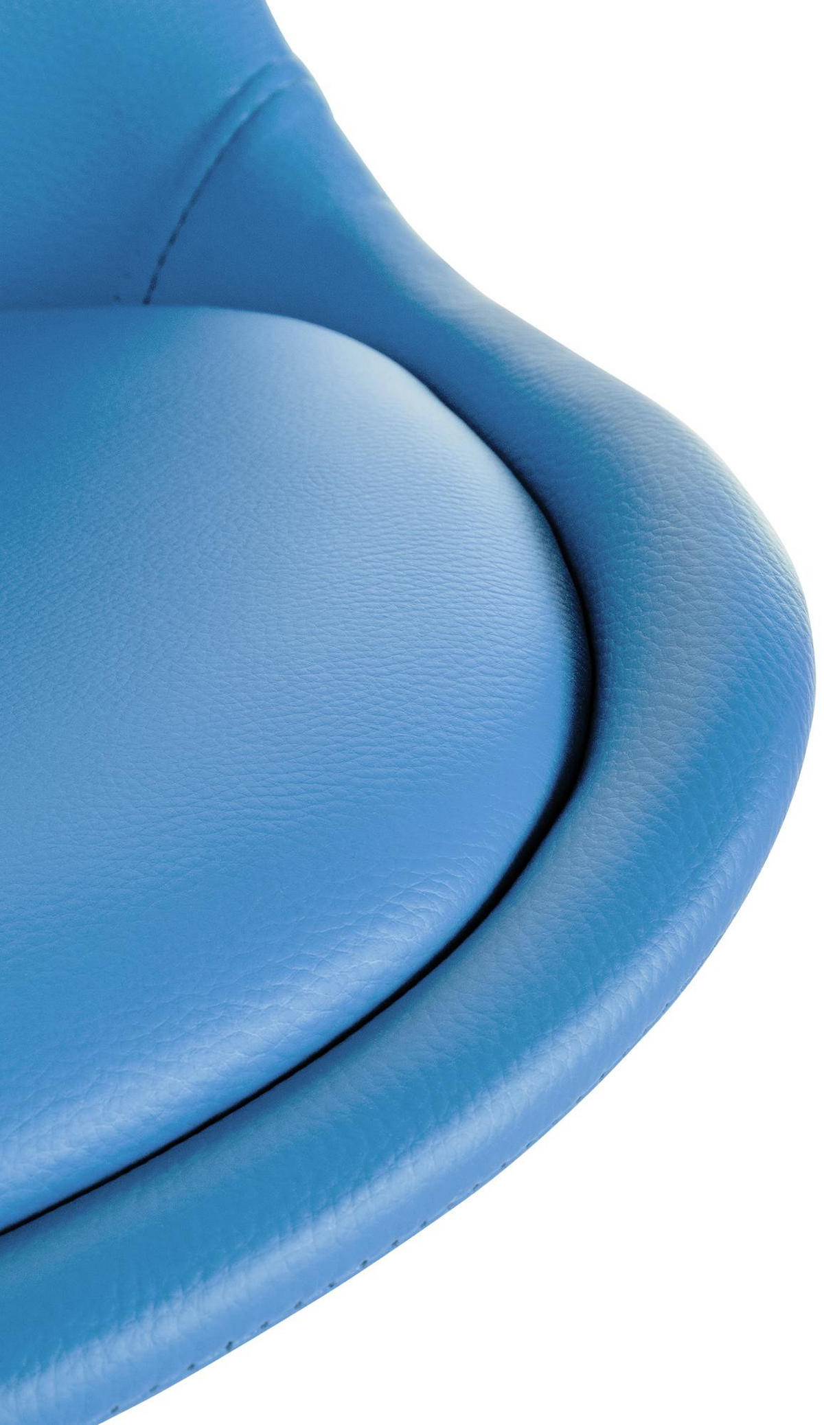 STUHL Lederlook hellblau - Naturfarben/Hellblau, Holz/Textil (48/81/54cm) - CLP