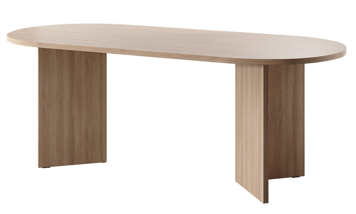 JÍDELNÍ stůl Ovo, dekor dub, 90x204 cm - béžová/barva dubu, kompozitní dřevo (204/90/75cm) - Selsey