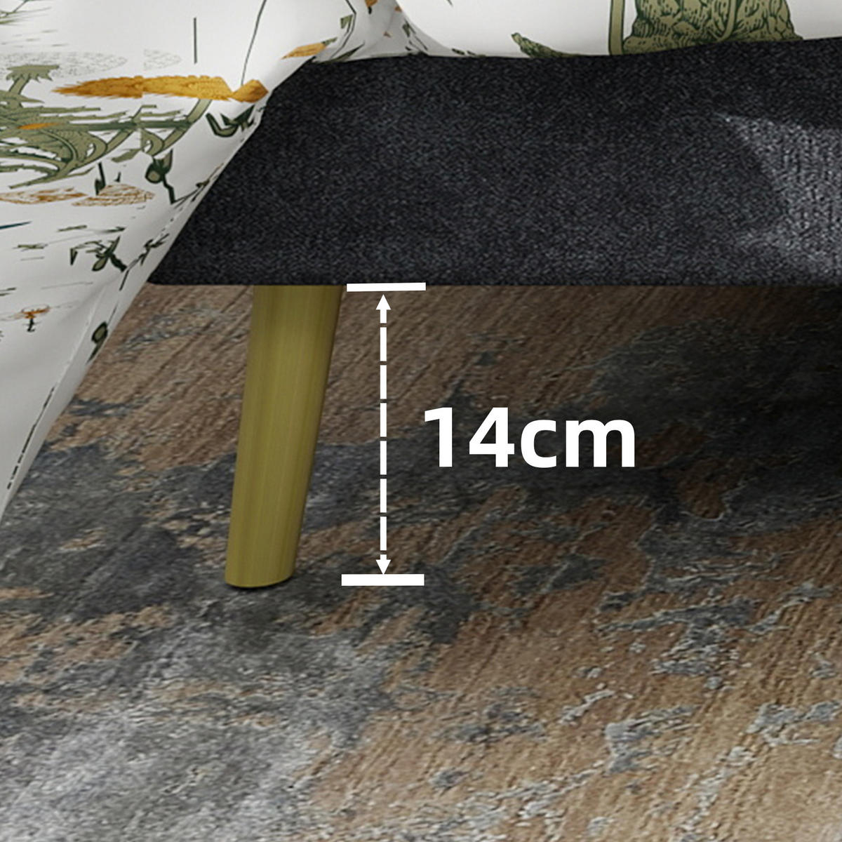 POLSTERBETT 140/200 cm in Grau Samt - Grau, Holzwerkstoff/Textil (140/200cm) - WISHDOR