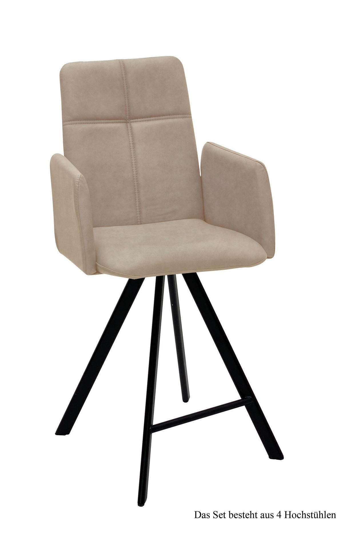 THEKENSTUHL (4er-Set) Dekhova 52x109x60 Schwarz/Natur - Schwarz/Naturfarben, Kunststoff (60/109/52cm) - 58aufmkessel