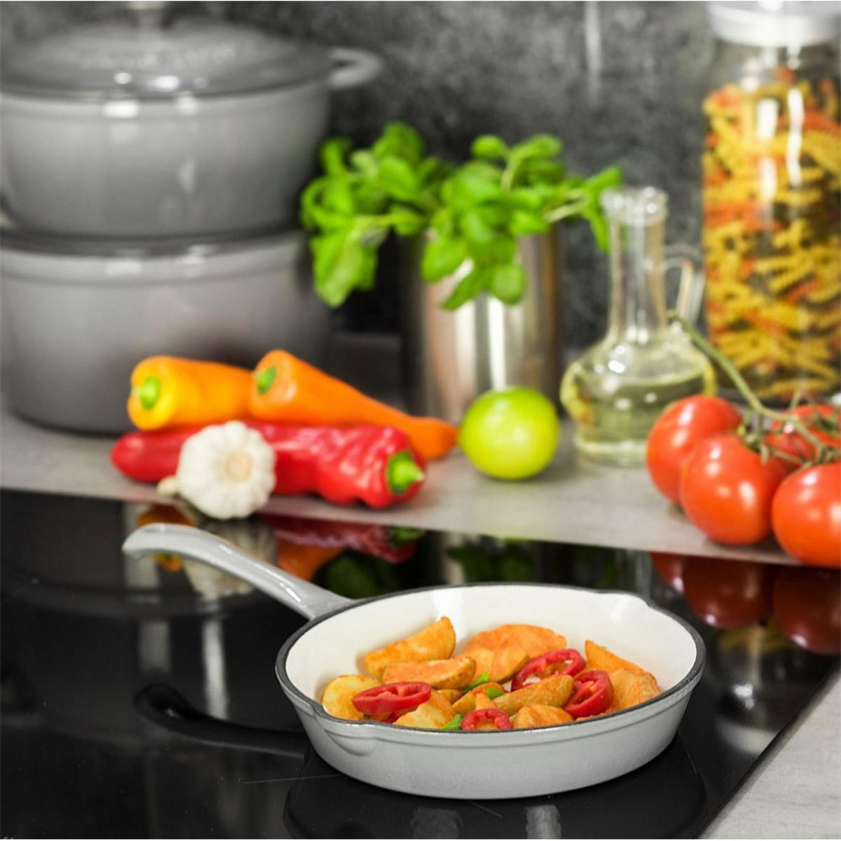 PFANNE Weiß 26/26/4 cm KH1519 - Weiß, Glas (26cm) - Kinghoff 