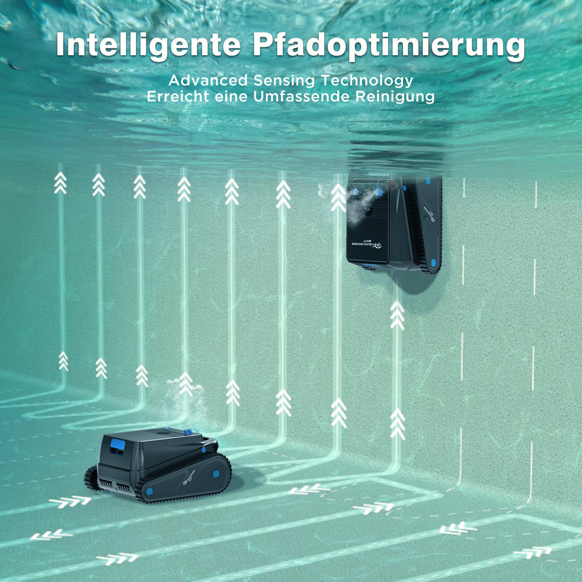 POOLROBOTER U8 - Schwarz, Kunststoff (46.3/30.7/49.6cm) - EVERCROSS BOT