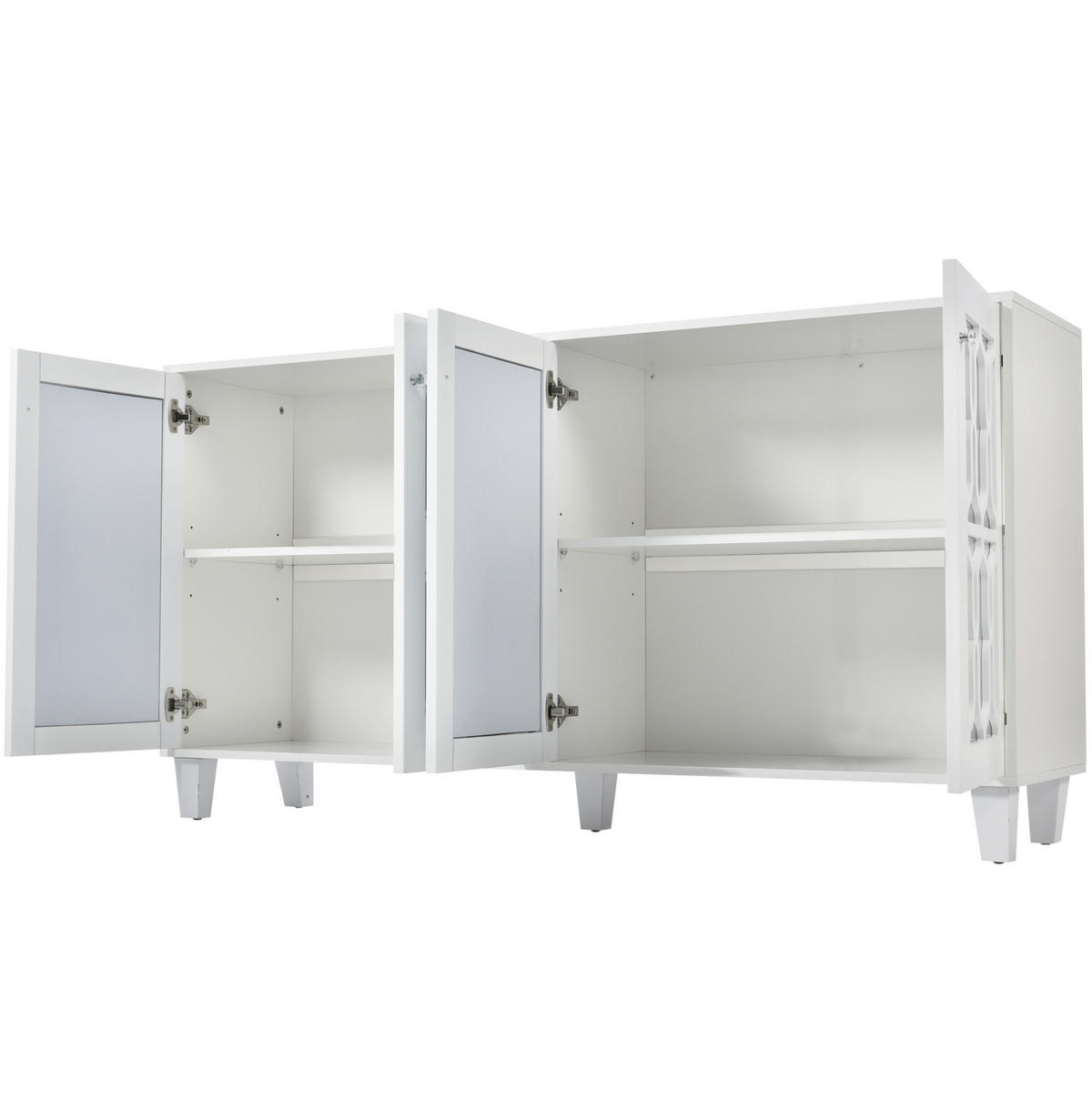 ANRICHTE 160/40/84 cm aus MDF mit 4 Türen und verstellbarem Einlegeboden Weiß - Weiß, Holzwerkstoff (160/84/40cm) - Modenvie