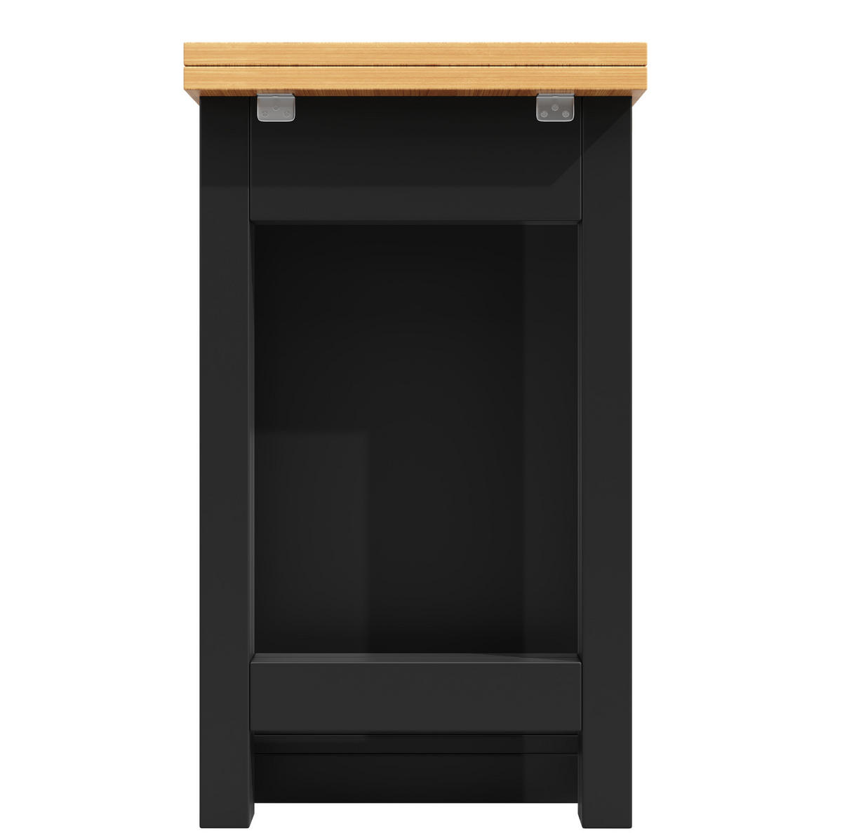 BARTISCH ausziehbar 120-180 cm mit Stauraum MDF Schwarz/Natur - Schwarz, Holzwerkstoff (40/76/180cm) - Meubliv