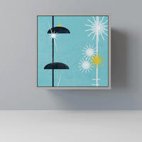 SIDEBOARD PATHS TO HAPPINESS, Grau, 57,5x42x57,5 cm, Ohne Füße - Multicolor/Grau, Holzwerkstoff (57.5/57.5/42cm) - SpaceRebels