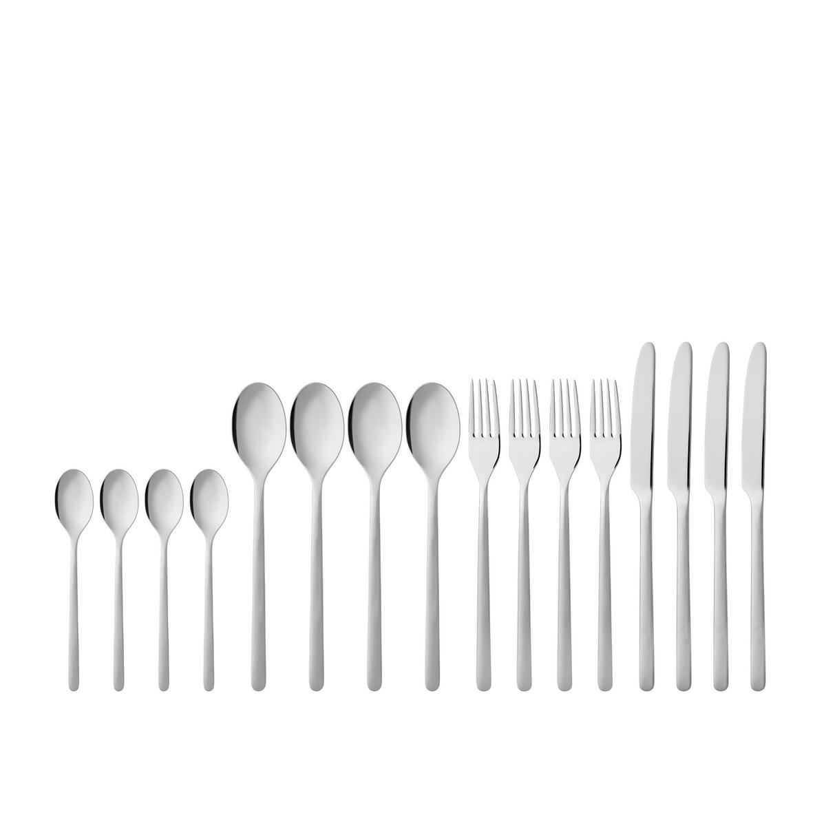 BESTECK-SET Still 16-tlg., 18/8 Edelstahl - Silberfarben, Metall - GENSE