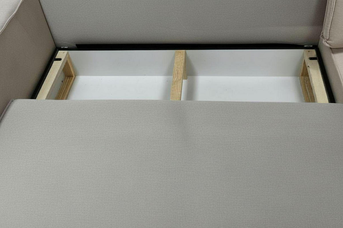 ECKSOFA RIO mit Schlaffunktion und Bettkasten, Farbe: Hellgrau, Velourstoff, Ottomane Universal - Hellgrau, Textil (249/142cm) - Marpur