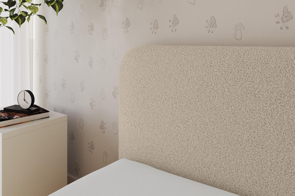 EINZELLBETT Jugendbett mit Bettkasten, Rechts - ALVY 80x200 Dunkelbeige - Taupe, Holzwerkstoff/Textil (80/200cm) - ALTDECOR