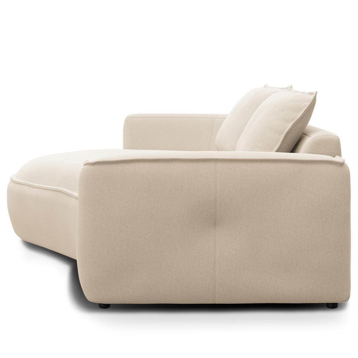 2,5-SITZER SOFA - Beige/Schwarz, Kunststoff/Textil (217/82/146cm) - home24