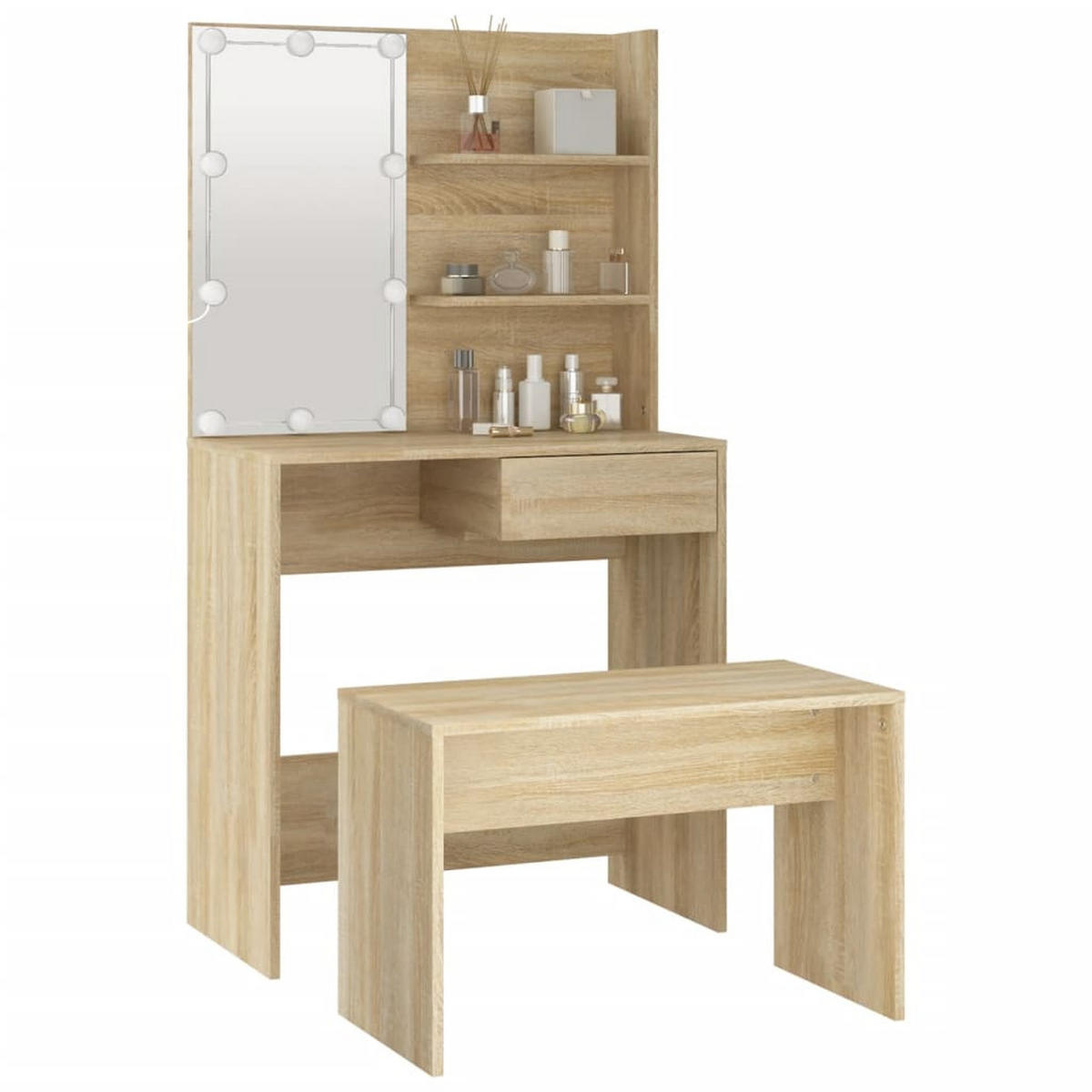 SCHMINKTISCH Dillard 74.5/40/141 cm - Braun, Holzwerkstoff (74.5/141/40cm) - Nettlife