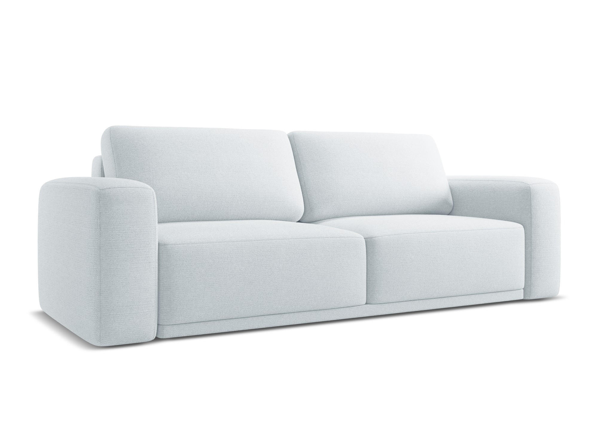 3-SITZER SOFA mit Schlaffunktion Chenille Stoff Blau - Blau/Schwarz, Kunststoff/Textil (242/91/100cm) - Makamii
