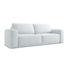 3-SITZER SOFA mit Schlaffunktion Chenille Stoff Blau - Blau/Schwarz, Kunststoff/Textil (242/91/100cm) - Makamii