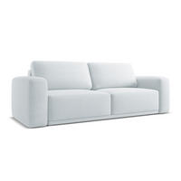 3-SITZER SOFA mit Schlaffunktion Chenille Stoff Blau - Blau/Schwarz, Kunststoff/Textil (242/91/100cm) - Makamii