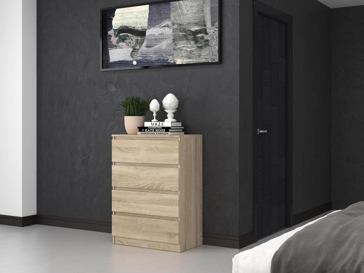 KOMMODE 4 SCHUBLADEN M4 - EICHE SONOMA - Sonoma Eiche, Holzwerkstoff (70/97/40cm) - CDF