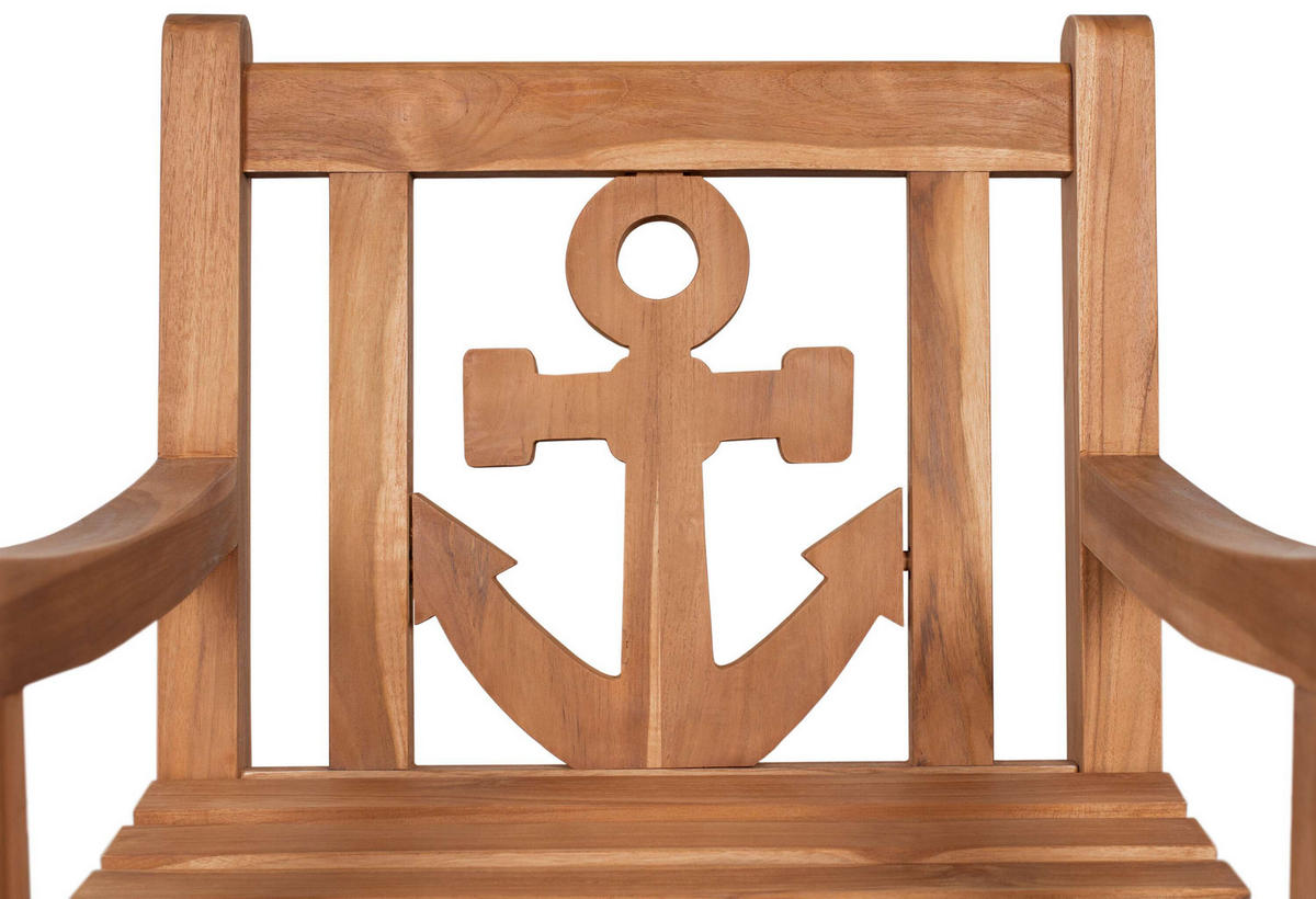 GARTENSTUHL Anker - Braun, Naturmaterialien/Metall (60/91/60cm) - Mr. Deko