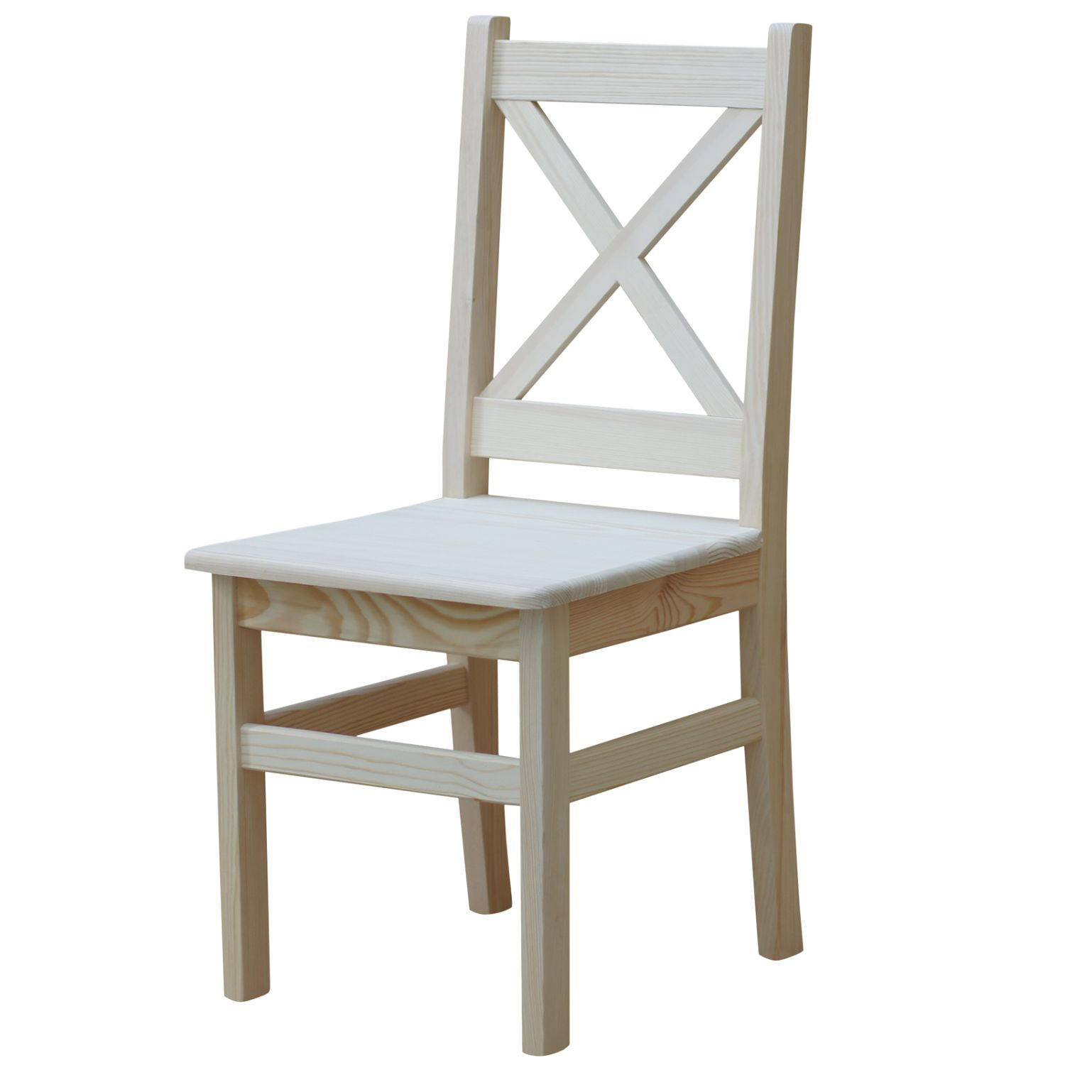 STUHL mit X-Rückenlehne, Roh, 96 x 42 x 42 cm - Naturfarben/Kieferfarben, Holz (42/96/42cm)