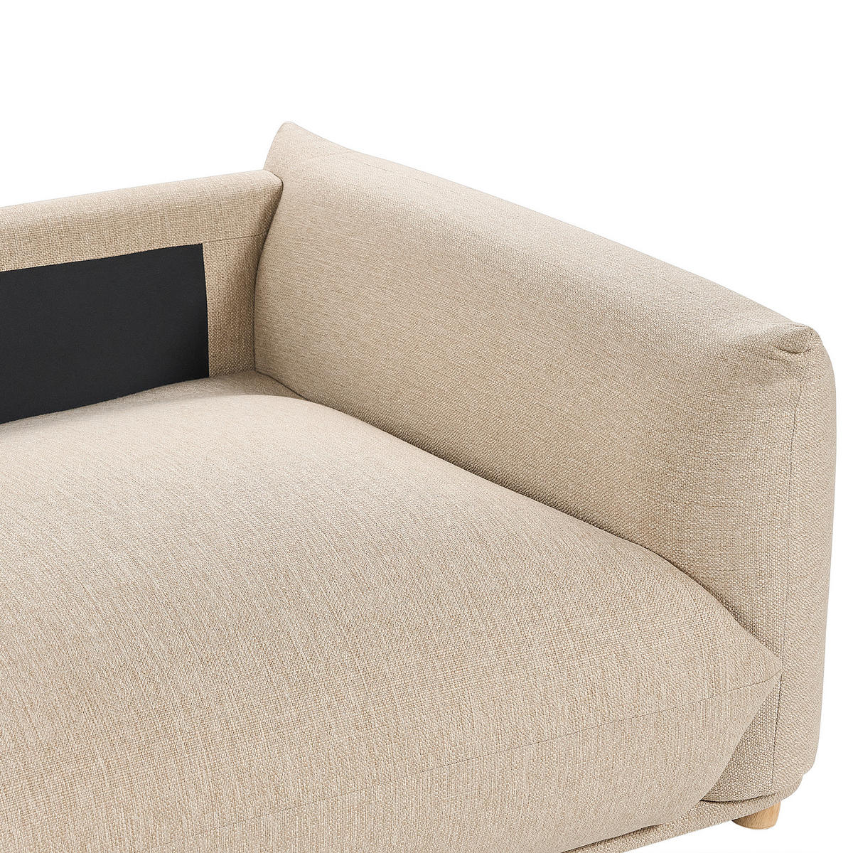 3-SITZER-SOFA hellbeige mit Kissen Luvos - Hellbraun/Beige, Textil (220/75/104cm) - Beliani