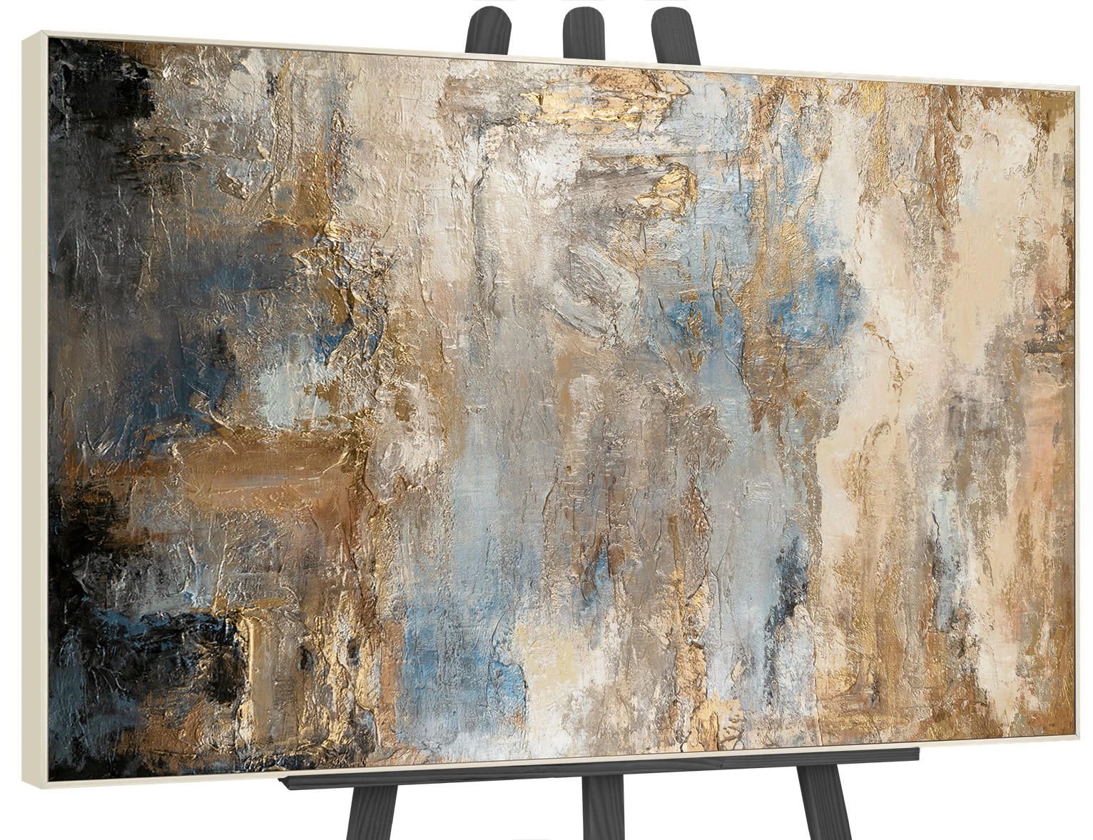 GEMÄLDE Glanz und Eleganz II Schattenfugenrahmen Beige 140x100 cm - Beige, Holz (140/100cm) - YS-art gallery